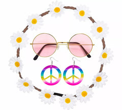 Kit Hippie: Collar, Pendientes y Gafas
