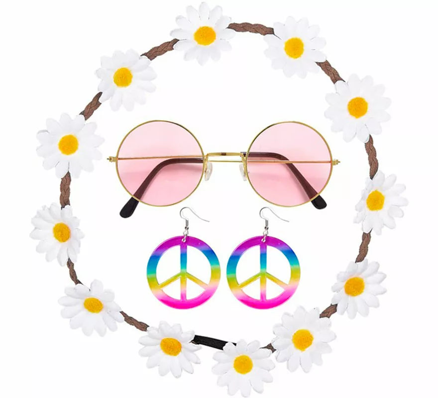 Translation missing: es.Kit Hippie: Collar, Pendientes y Gafas