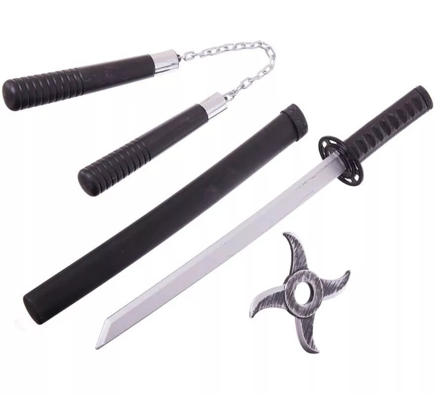 Translation missing: es.Kit Ninja: Estrella, Nunchaku y Espada de 55 cm