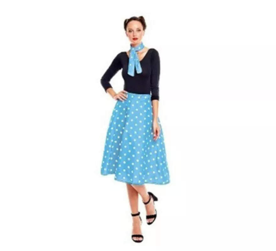 Translation missing: es.Kit o Disfraz Años 50 en varios colores para mujer: Falda y Pañuelo