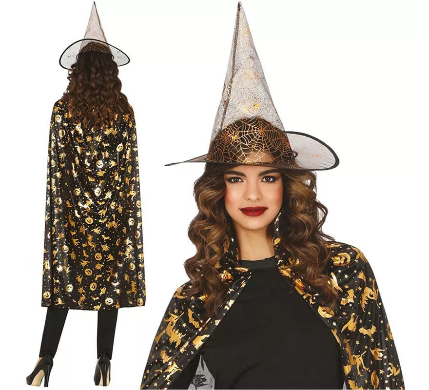 Translation missing: es.Kit o Disfraz de Bruja: Gorro y Capa 110 cm