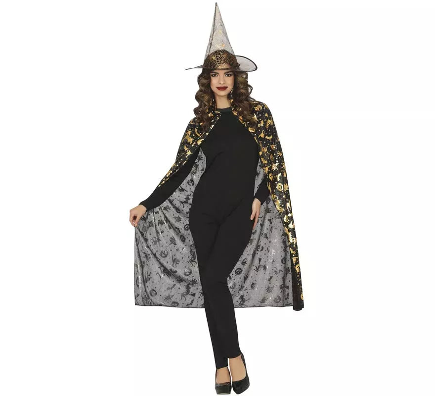Kit o Disfraz de Bruja: Gorro y Capa 110 cm