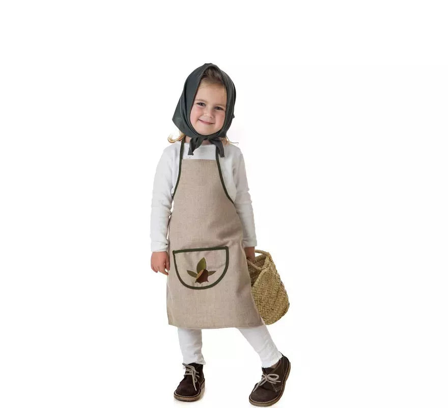 Translation missing: es.Kit o Disfraz de Castañera Beige Hojas-Castaña para niña
