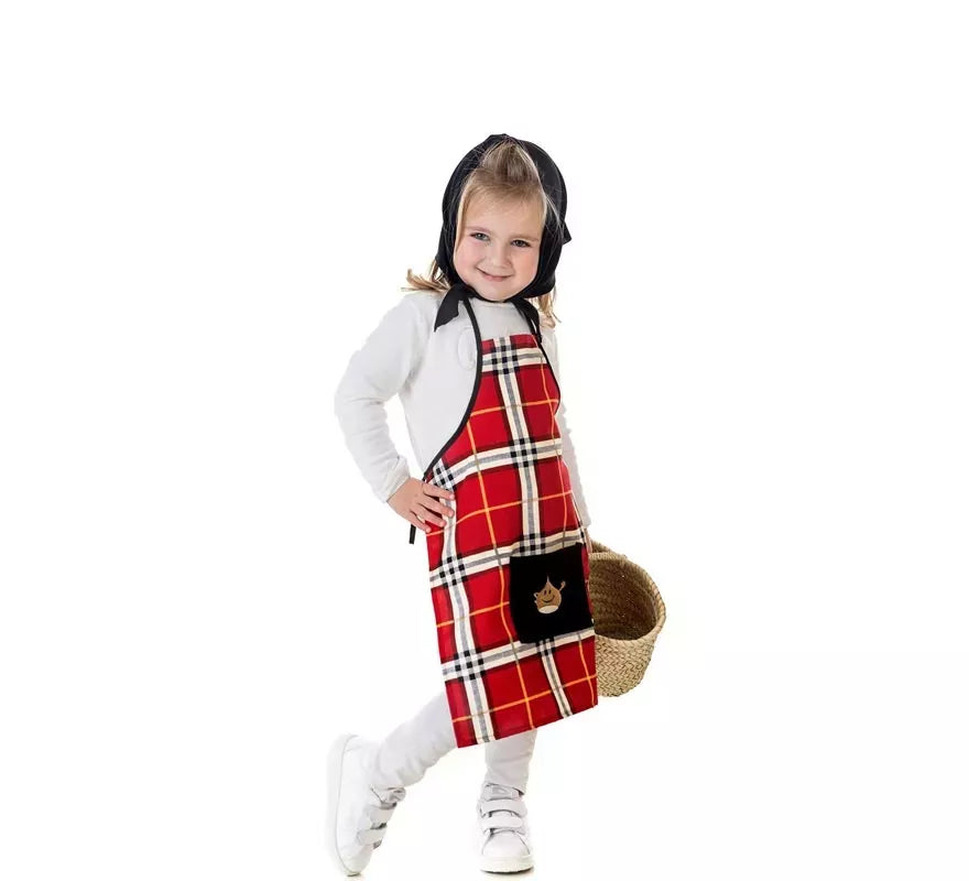 Translation missing: es.Kit o Disfraz de Castañera Cuadros Rojos para niña