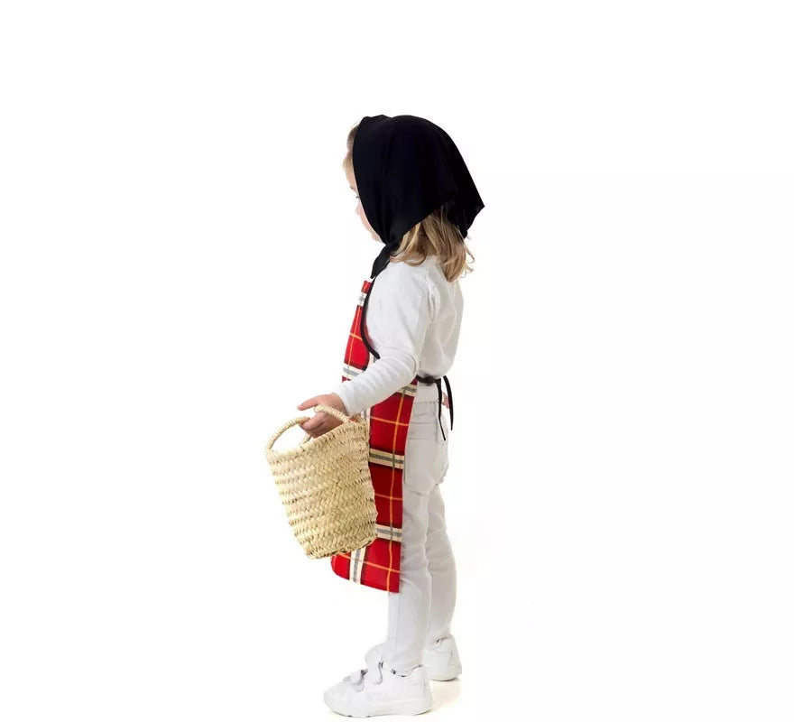 Translation missing: es.Kit o Disfraz de Castañera Cuadros Rojos para niña