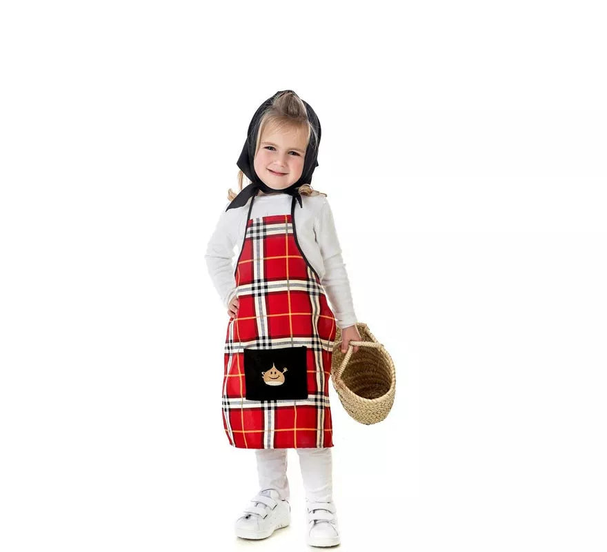 Translation missing: es.Kit o Disfraz de Castañera Cuadros Rojos para niña