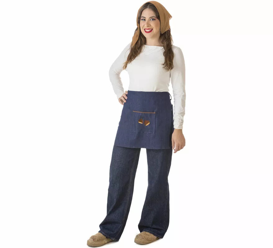 Translation missing: es.Kit o Disfraz de Castañera Jeans para mujer: Delantal y Pañuelo