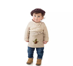 Kit o Disfraz de Castañero Beige Hojas para bebé: Delantal y Boina