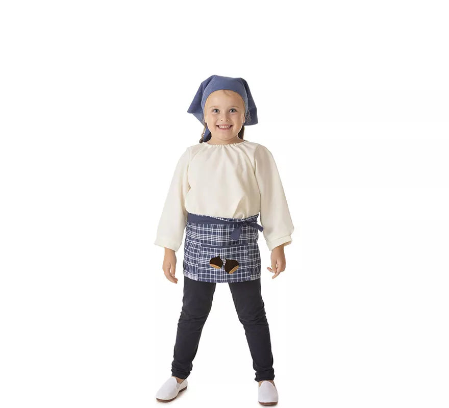 Translation missing: es.Kit o Disfraz de Castañero Cuadros Azul para niña