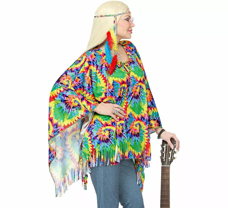 Translation missing: es.Kit o Disfraz de Hippie Psicodélico: Poncho y Diadema