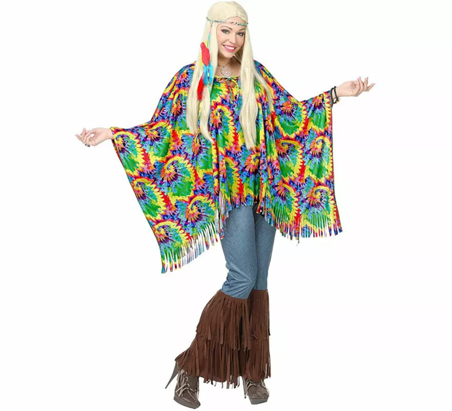 Translation missing: es.Kit o Disfraz de Hippie Psicodélico: Poncho y Diadema