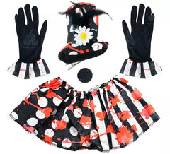 Kit Payasa Asesina Mujer: Tutú, Guantes, Minisombrero y Nariz