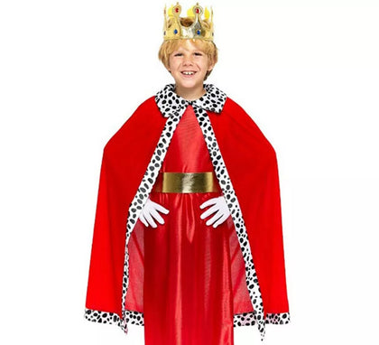 Kit Rey Mago rojo Infantil: Capa y Corona