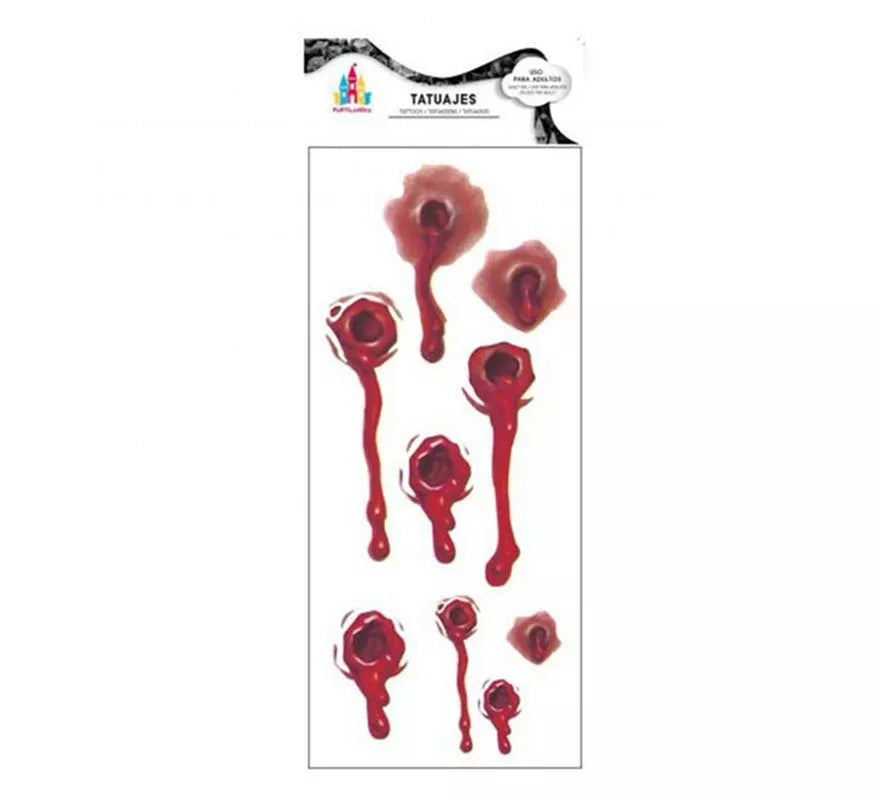 Translation missing: es.Kit Tatuajes Disparos de Balas con sangre