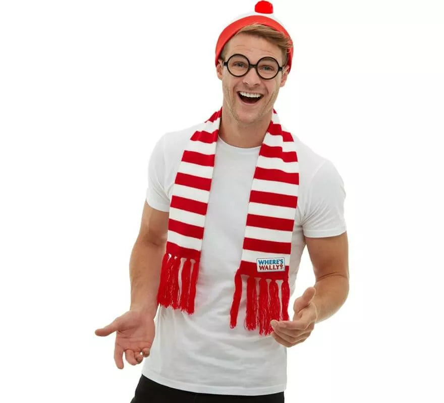 Translation missing: es.Kit de ¿Dónde está Wally?: Gorro, Bufanda de punto y Gafas
