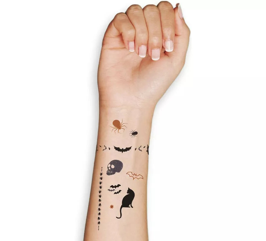 Translation missing: es.Lámina de Tatuajes Temporales de Halloween en diseños surtidos