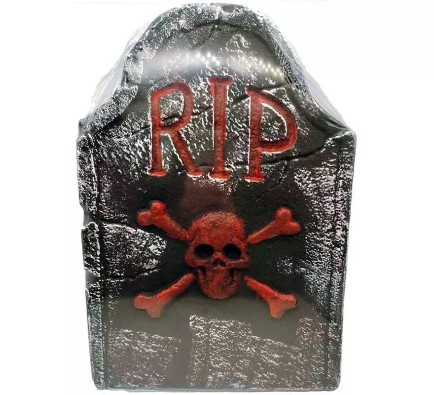 Lápida Calavera de Foam RIP de 37x2,50x55 cm