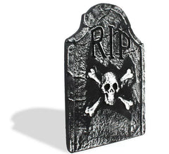 Lápida Calavera oscura de foam RIP de 37x54 cm
