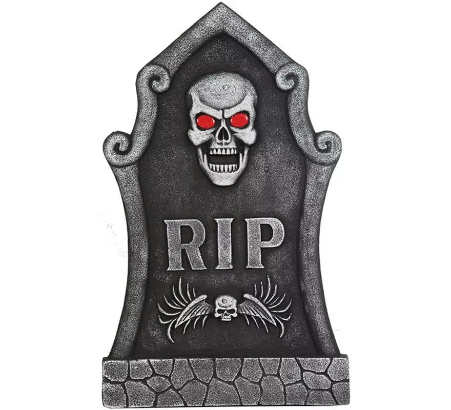 Translation missing: es.Lápida con calavera y luz 66 cm