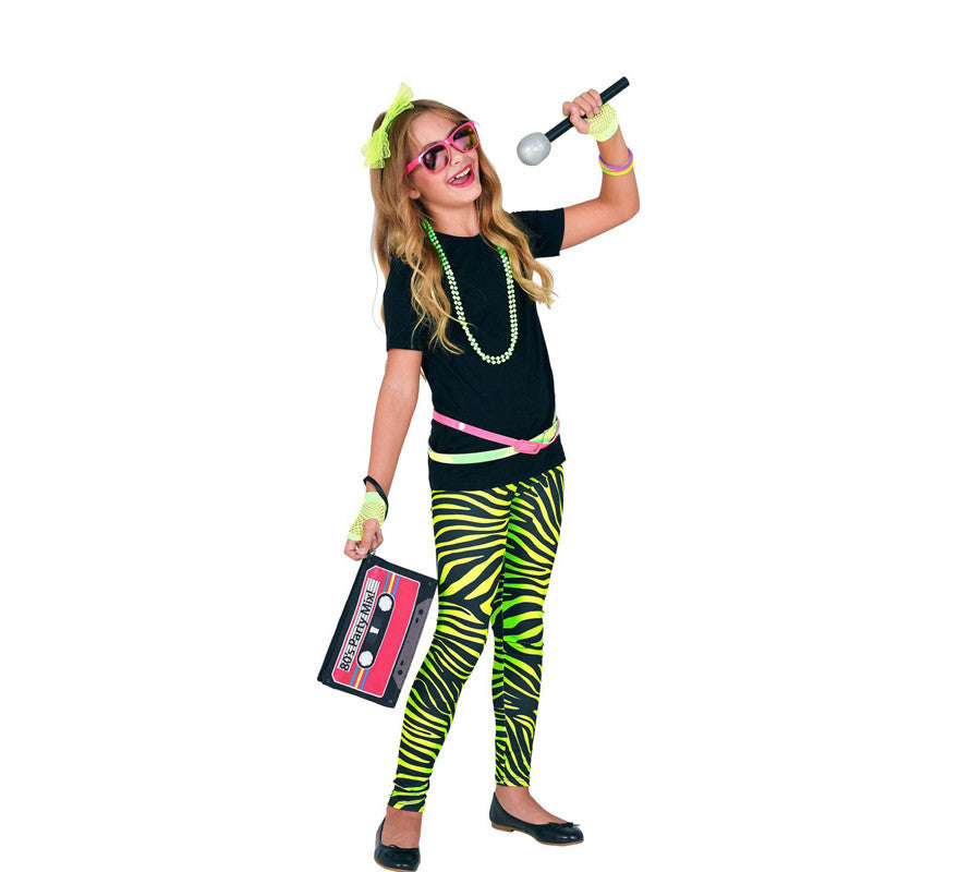 Translation missing: es.Leggings Neón Verde Animal Print Años 80 Infantiles