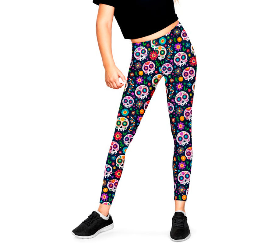 Translation missing: es.Leggins de Calaveras Catrina para niña