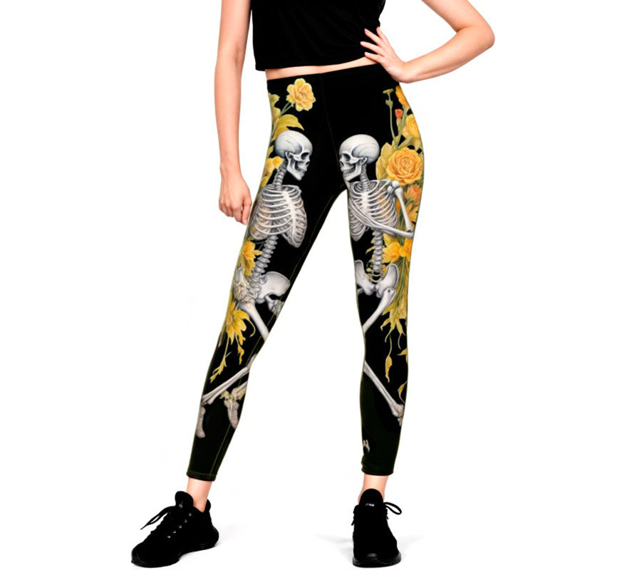 Translation missing: es.Leggins de Esqueletos con Flores para mujer