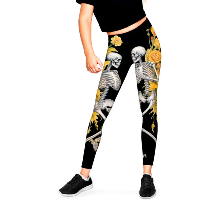 Translation missing: es.Leggins de Esqueletos con Flores para niña