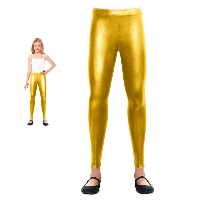 Translation missing: es.Leggins Metalizado dorado para niña