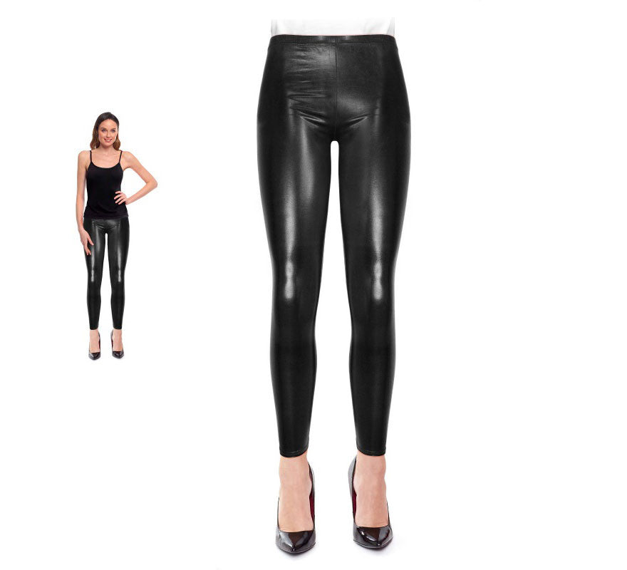 Translation missing: es.Leggins Metalizado negro para mujer