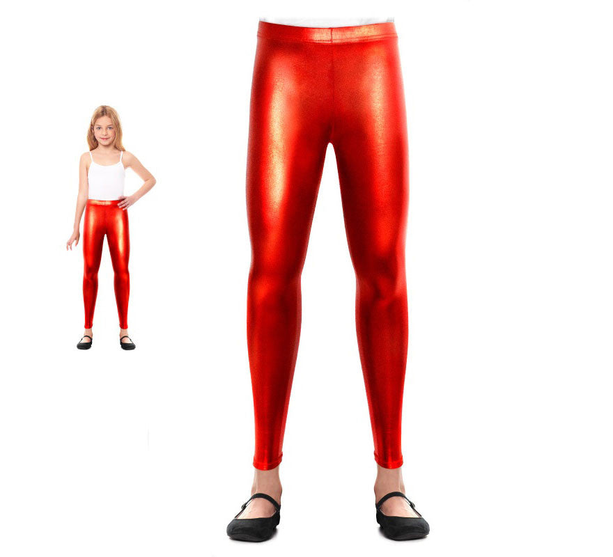 Translation missing: es.Leggins Metalizado rojo para niña