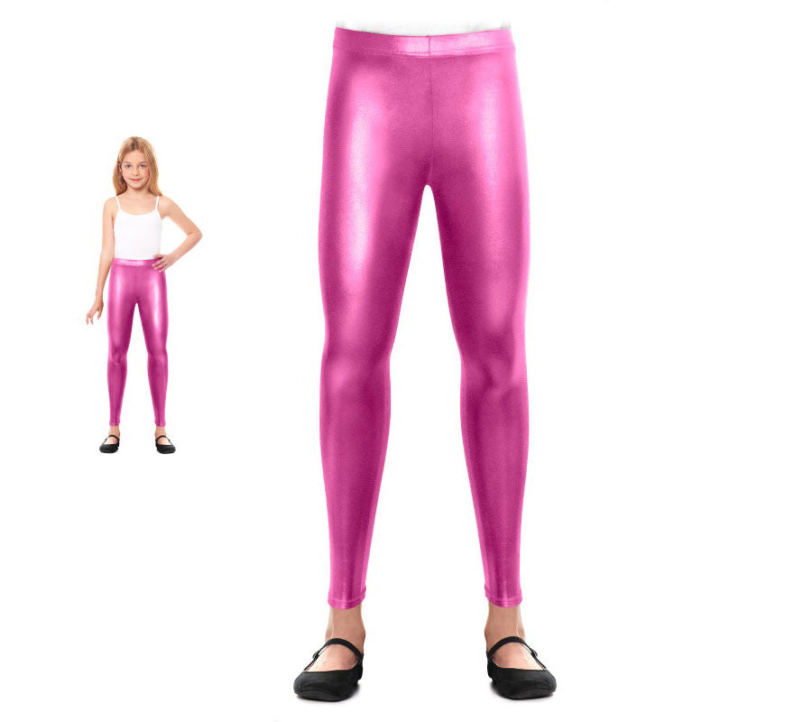 Leggins Metalizado rosa para niña