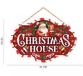 Letrero Christmas House rojo de 30x20 cm