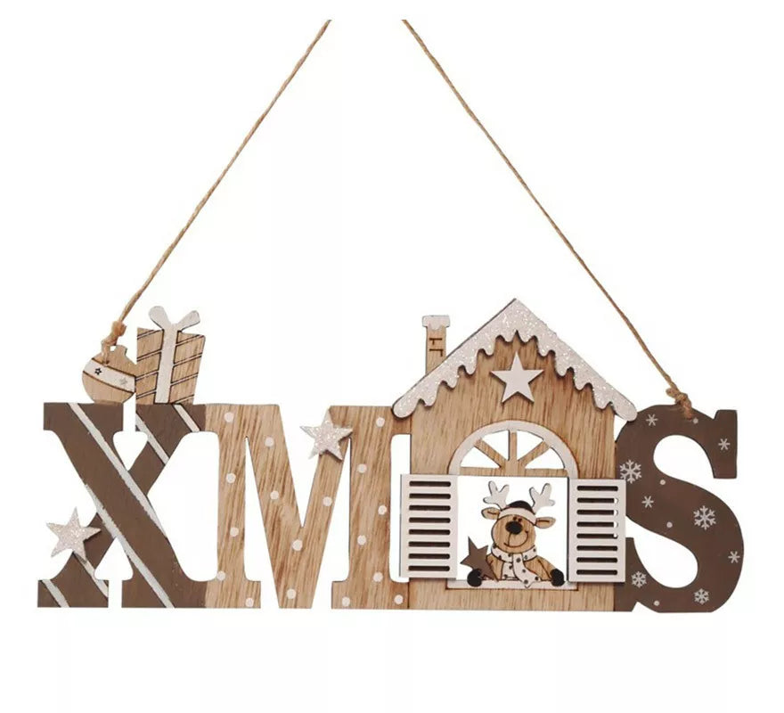 Translation missing: es.Letrero Colgante X Mas de Madera de 5X12 cms