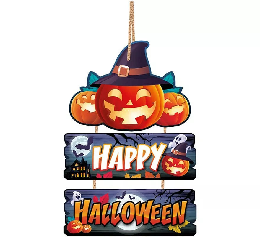 Translation missing: es.Letrero de Madera Happy Halloween 36x23 cm