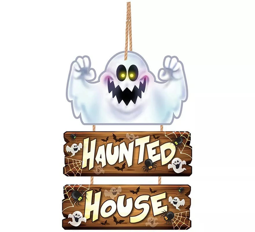 Translation missing: es.Letrero de Madera Haunted House 32x21 cm