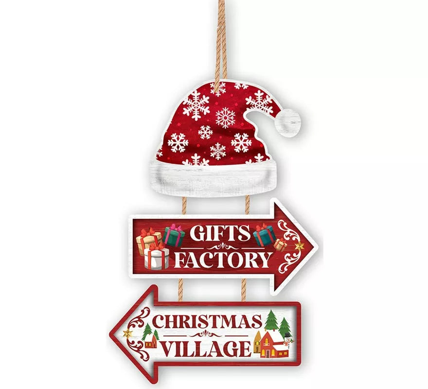 Translation missing: es.Letrero Gifts Factory y Christmas Village de 36x24 cm