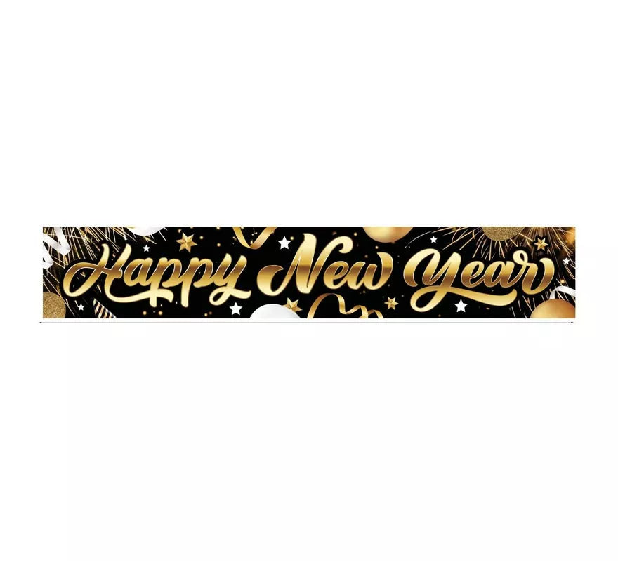 Translation missing: es.Letrero Happy New Year de tela de 290x50 cm