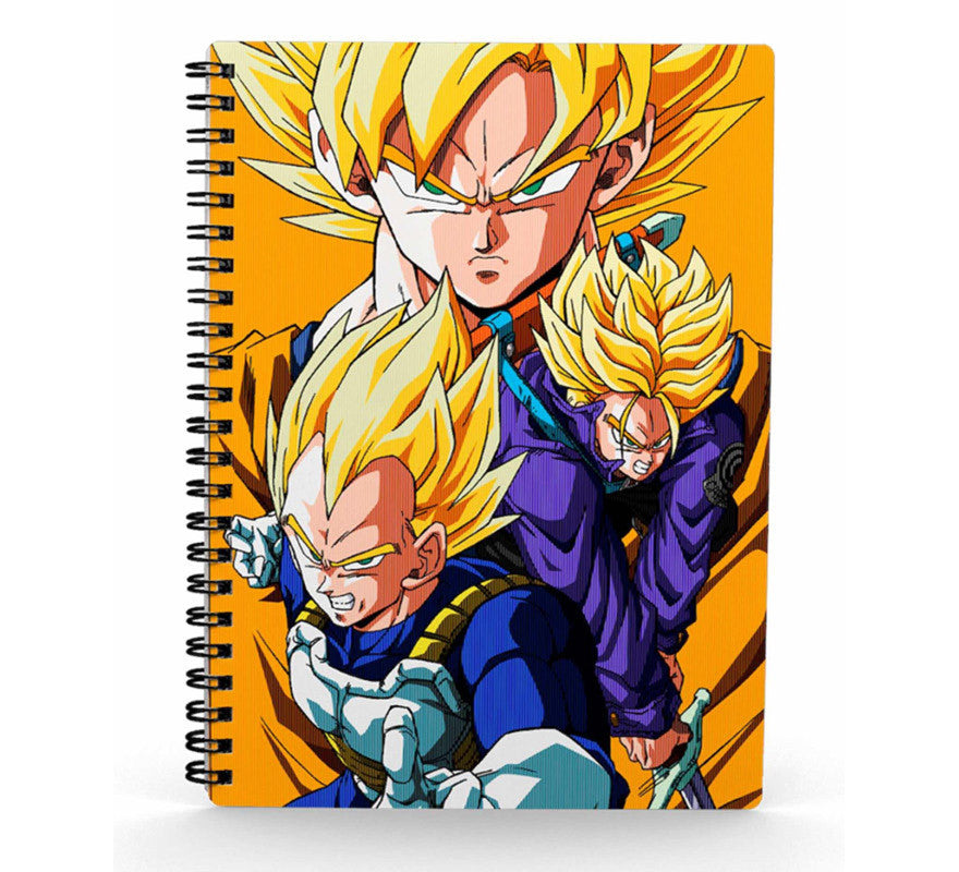 Libreta Cuaderno 3D Saiyans Dragon Ball