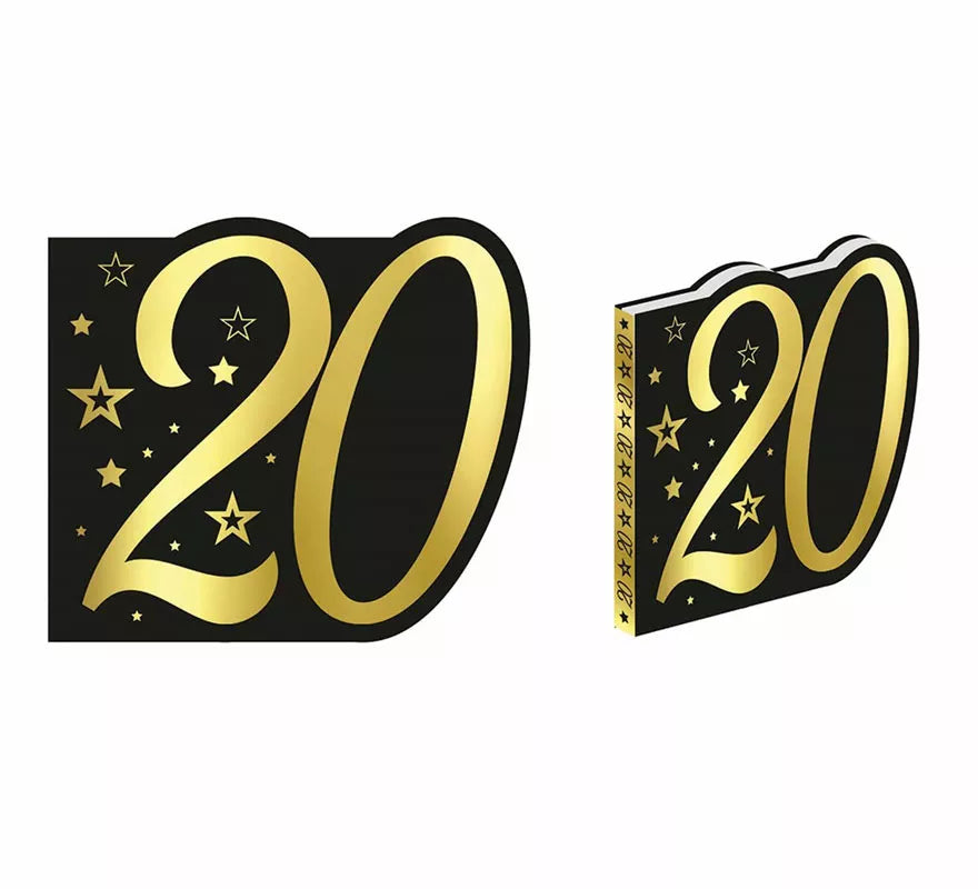 Translation missing: es.Libro Dorado y Negro 20 Años Cumpleaños y Aniversarios de 26 Páginas