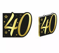 Libro Dorado y Negro 40 Años Cumpleaños y Aniversarios de 26 Páginas