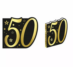 Libro Dorado y Negro 50 Años Cumpleaños y Aniversarios de 26 Páginas