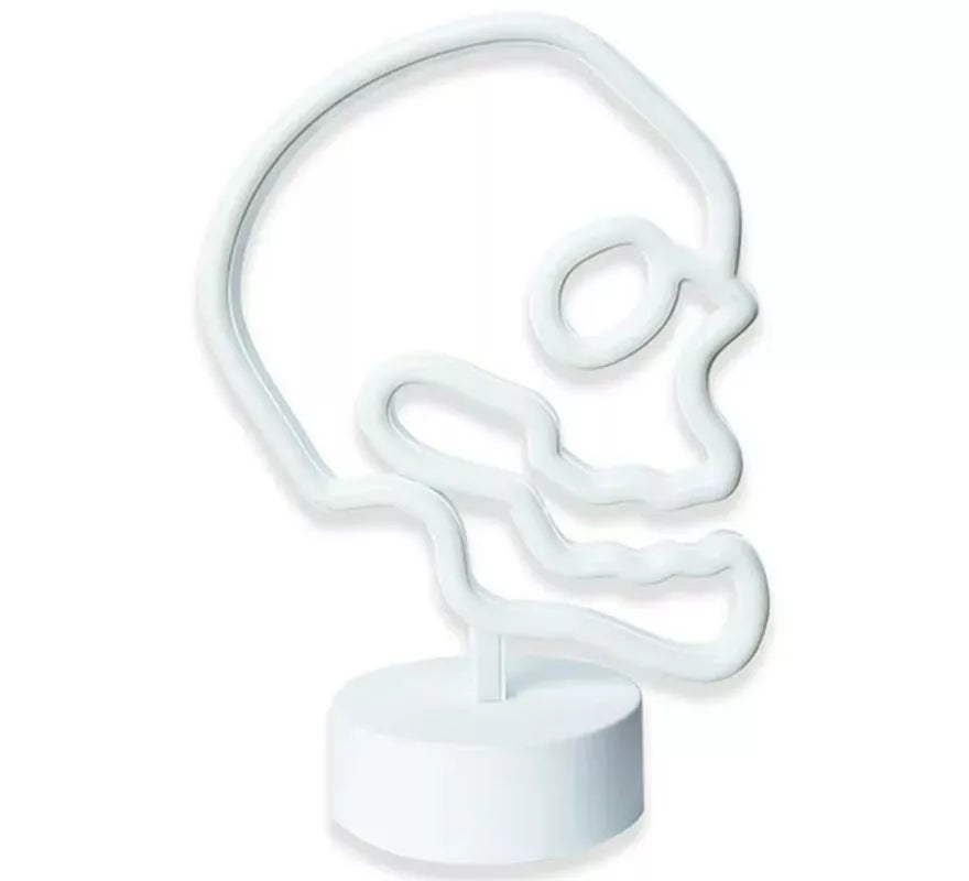 Translation missing: es.Luz neón de Calavera con Soporte 25x18x10 cm
