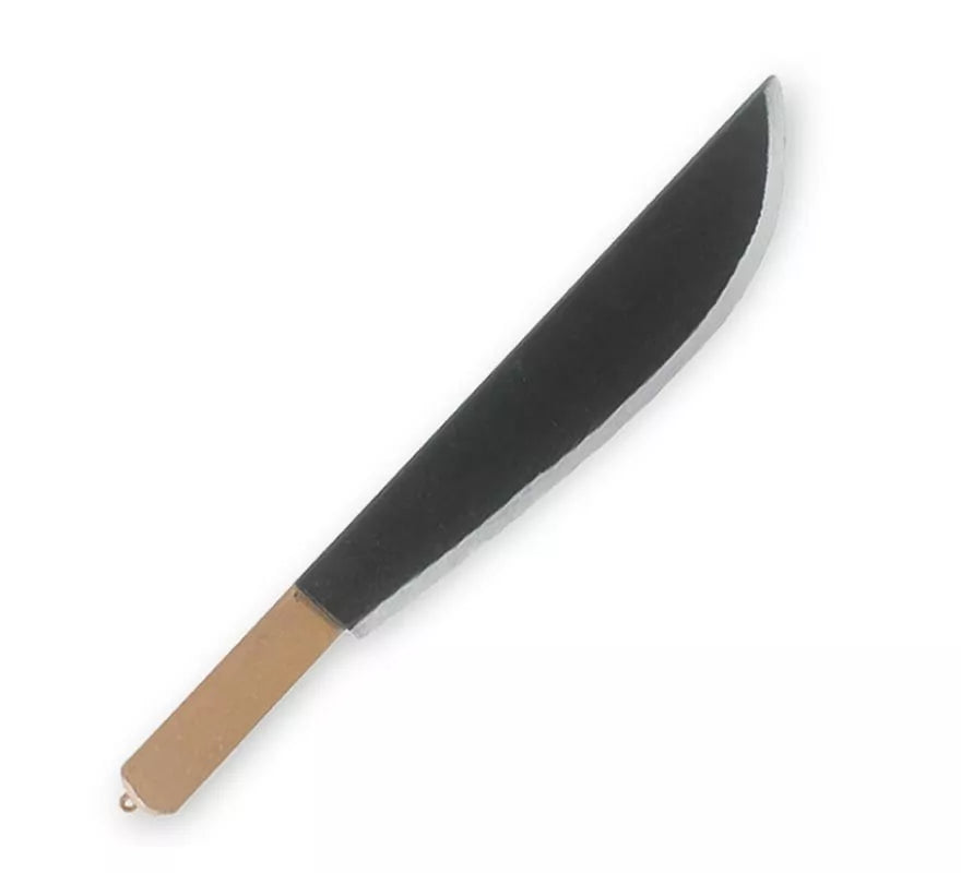 Translation missing: es.Machete de plástico de juguete con mango marrón de 8x54,5 cm