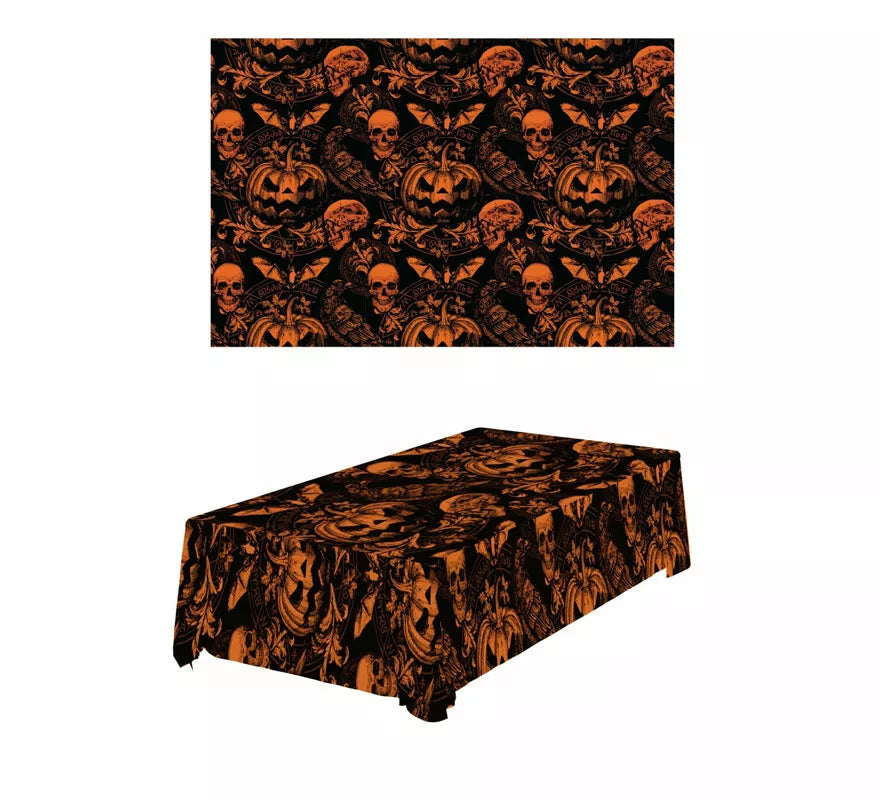 Translation missing: es.Mantel de Calabaza Gótica de 137x274 cm