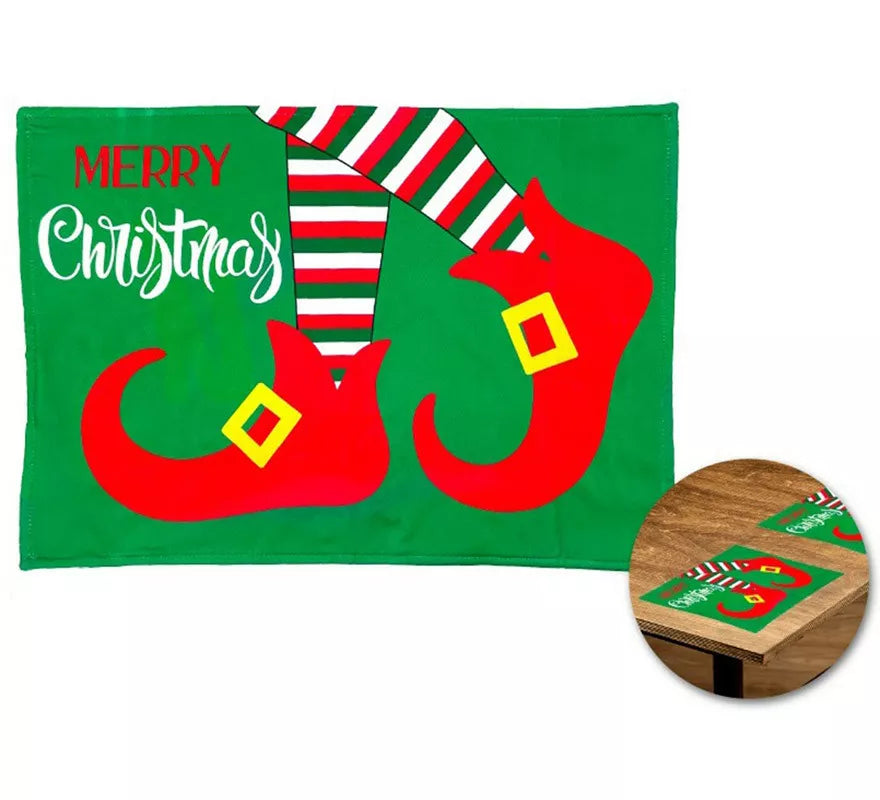 Translation missing: es.Mantel Individual de Navidad de Piernas de Elfo de 33x46 cm