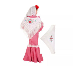 Mantón Cádiz Blanco 110 X 65 cm para Sevillanas