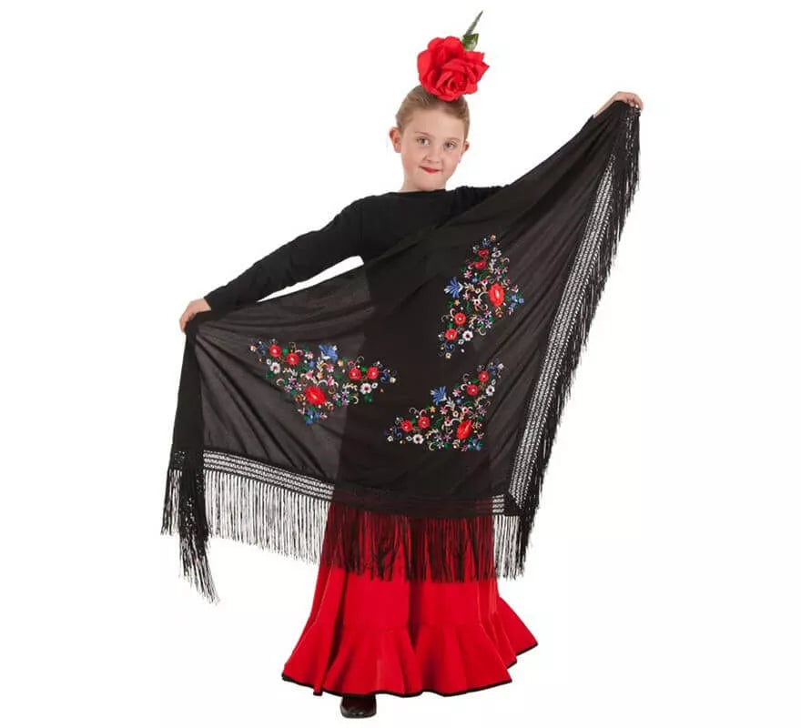Translation missing: es.Mantón de Sevillana Negro de 160 X 85 cm