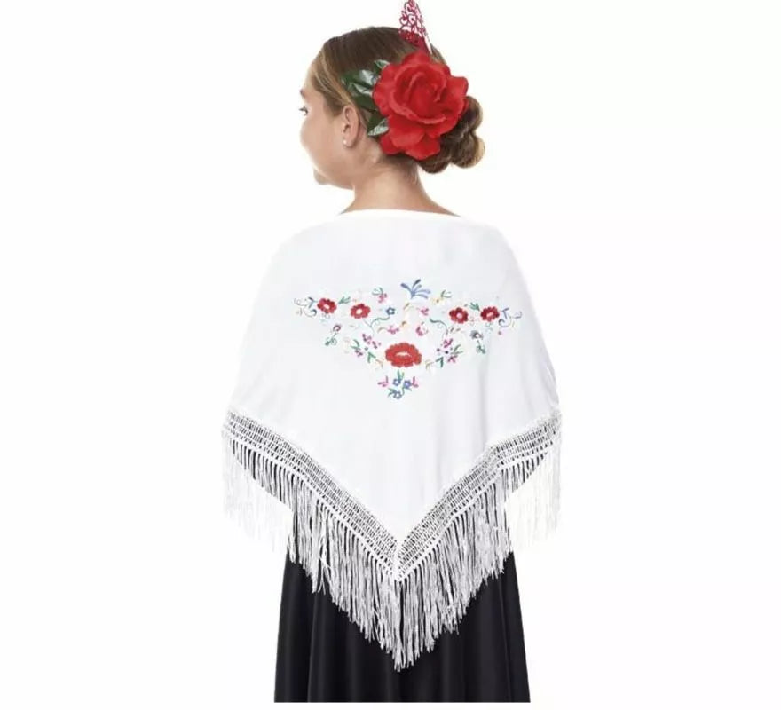 Translation missing: es.Mantón Sevillana o Chulapa bordado de 120x45 cm para niña en varios colores