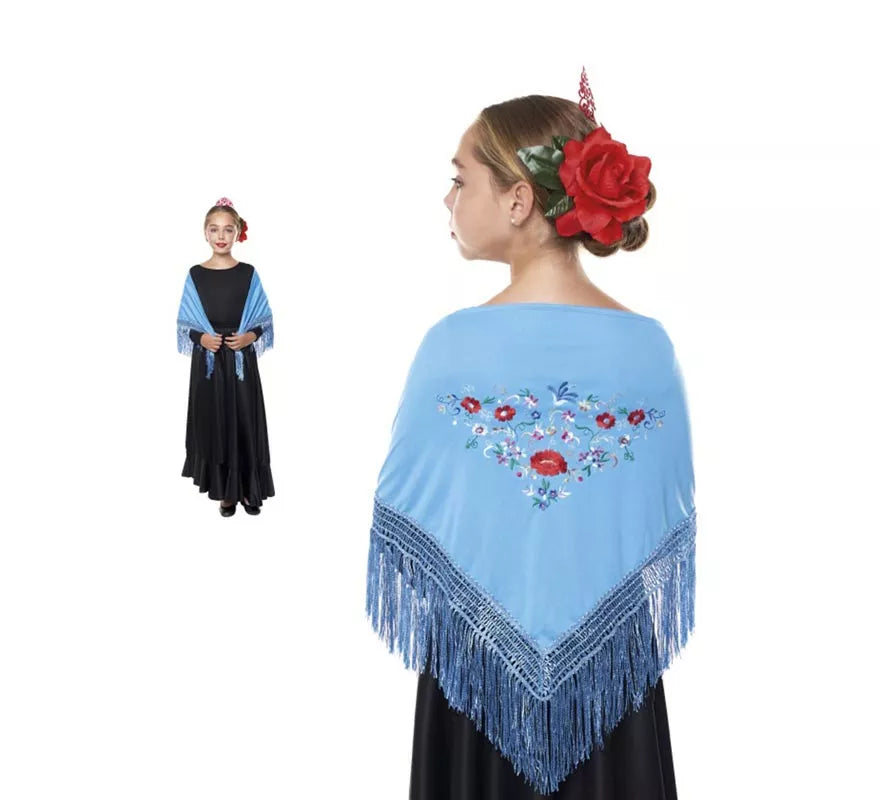 Translation missing: es.Mantón Sevillana o Chulapa bordado de 120x45 cm para niña en varios colores