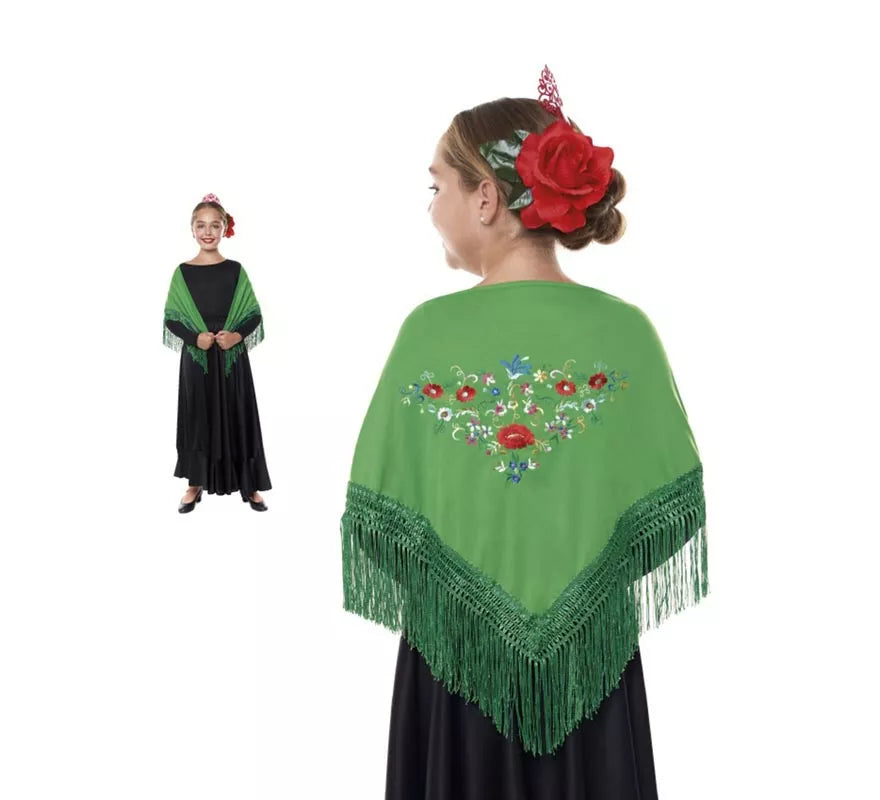 Translation missing: es.Mantón Sevillana o Chulapa bordado de 120x45 cm para niña en varios colores